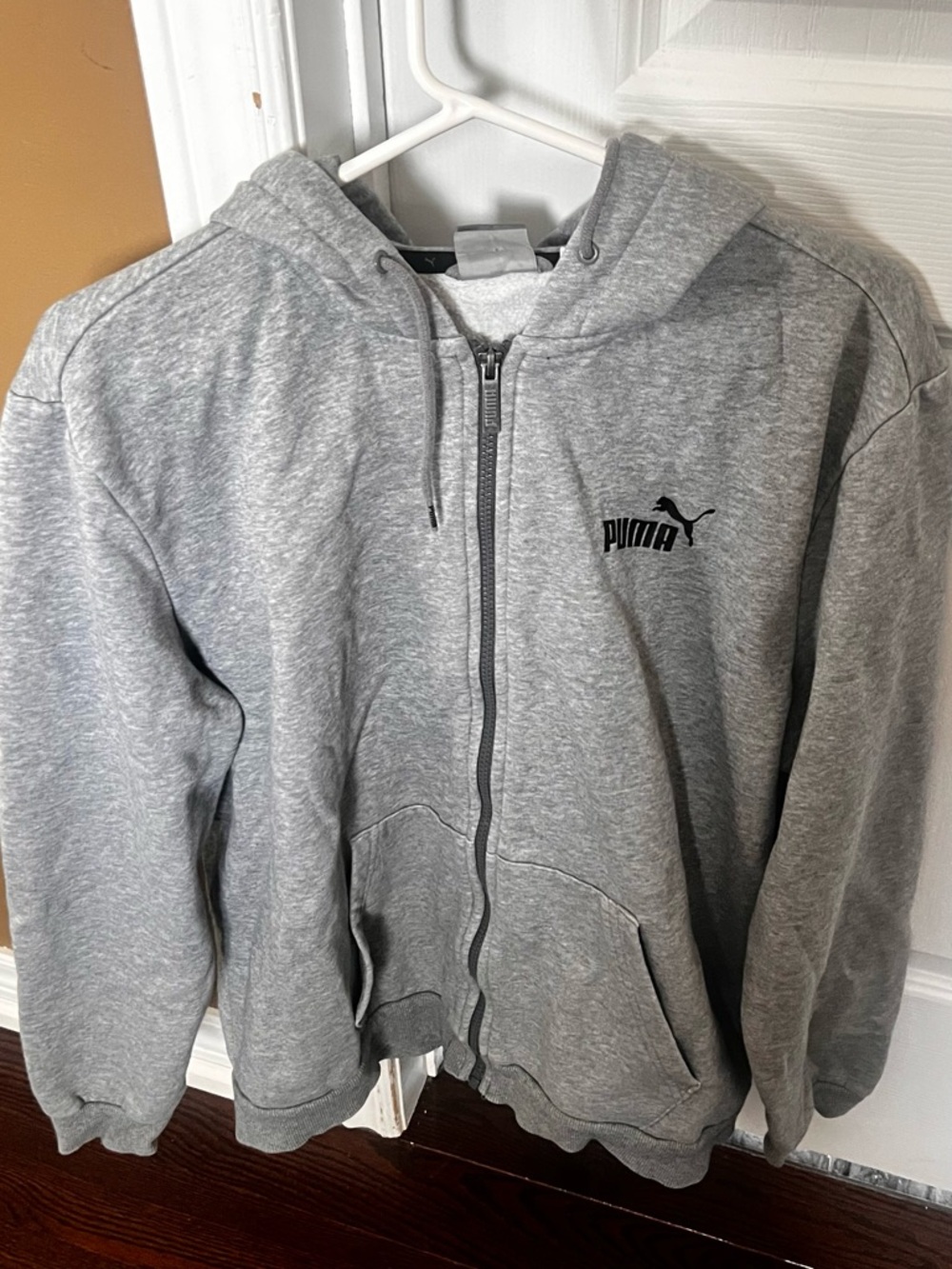 Puma Gray Full-Zip Hooded Performance Jacket